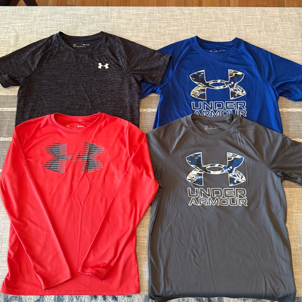Under Armour shirt bundle 4 total boys youth size large 14/16